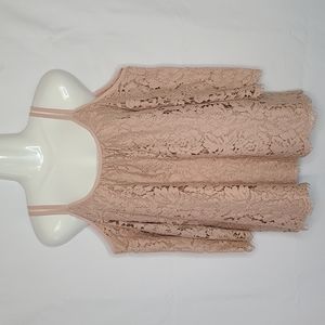 Blush Pink Lace Cold Shoulder Top, White House Black Market, Medium